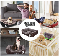Vente en gros de lits pour chiens de luxe imperméables ultra doux, lit pour animaux de compagnie rectangulaire, lit pour chien lavable
