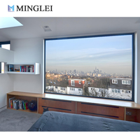 Ventana Panorámica de Gran Tamaño con Aislamiento Térmico de Alta Eficiencia Energética MINGLEI, Marco de Aluminio de Piso a Techo, Ventanas Fijas