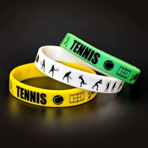 Bracelet en caoutchouc de tennis personnalisé avec logo, bracelet en silicone pour les sports et les événements, fournitures pour fêtes, cadeaux décoratifs sur le thème du tennis - Product Image 3