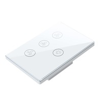 Interruptor de Cortina Inteligente WiFi de 120V, 1 Gang, 2 Vías, Panel Táctil de Vidrio, Control Remoto por App, Voz, Alexa, Google, 600W para Hogar y Oficina