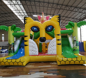 Sân chơi trẻ em màu hồng mở đầu đám cưới màu trắng <span class=keywords><strong>Inflatable</strong></span> nhảy lâu đài nhà bị trả lại thương mại trượt nước Combo - Product Image 4