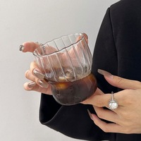 Tasse à café en verre borosilicate INS, résistante à la chaleur, grande capacité, sans danger pour les aliments, pour thé au lait, jus, cola, couleurs personnalisables, design moderne