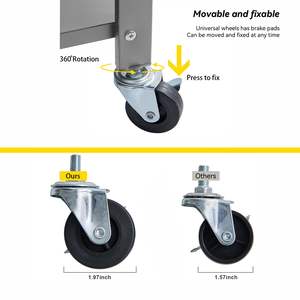Carrito de Almacenamiento Plegable de Metal para Cocina, Estantería de 5 Niveles con Ruedas, Estantería Tipo Soporte para Herramientas de Limpieza, Función Plegable - Product Image 4