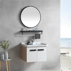 豪华现代倒盆白色浴室镜柜壁挂式浴室梳妆台家居酒店