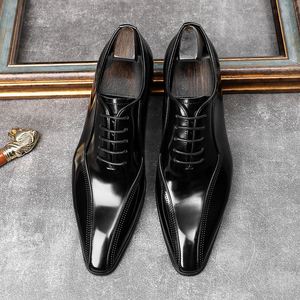 Nouvelles Chaussures Homme en Cuir Véritable à Lacets et Bout Pointu, Rehaussantes, Antidérapantes pour l'Automne - Product Image 2