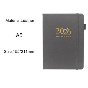 Cross-border 2026 A5 Leather Weekly Planner Thread Sewing Bound 72 Sheets Strap Design Notebook & <b>Calendar</b> - Product Image 6