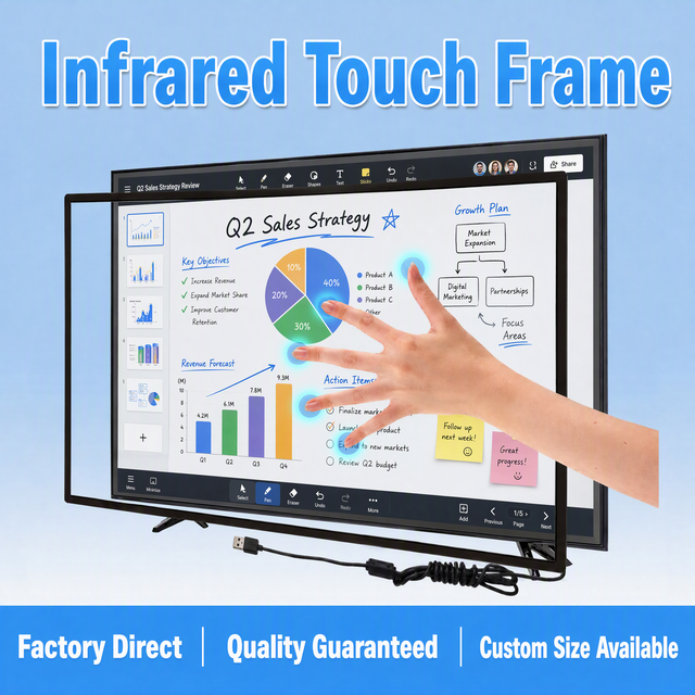 32" 43" 55" Infrared Multi Touch Overlay Frame General Open Frame for Touch Screen Monitor with 3M microtouch Controller