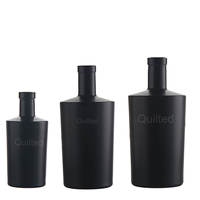 Botella de Vidrio Transparente Verde Mate y Negra para Vino, Aceite de Oliva, Vodka, Ron y Ginebra, en Todos los Tamaños: 100 ml, 375 ml, 500 ml, 750 ml, con Corcho