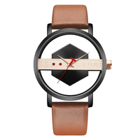 Nouvelle Montre en Alliage et Verre Quartz, Cadran 40mm, Aiguilles, Bracelet en PU, pour Homme, Haute Qualité, Tendance, Design Creux, Sport, Batterie 2 Ans, Boucle, Échelle