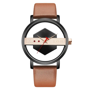Nuevo Reloj de Cuarzo con Esfera Redonda, Correa de Cuero, Reloj de Pulsera para Hombre, Alta Calidad, Diseño Hueco, Deportivo, Masculino - Product Image 2