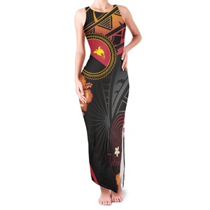 All'ingrosso Papua nuova Guinea senza maniche girocollo doppio spacco prendisole personalizzato <span class=keywords><strong>Maxi</strong></span> abiti da donna elegante abito Casual - Product Image 6