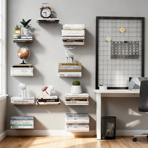 Elegance <b>Floating</b> <b>Wall</b> <b>Shelf</b> Black Metal Heavy Duty Minimalist Book Storage <b>Shelf</b> For Books - Product Image 3