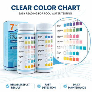 Bandelettes de <span class=keywords><strong>test</strong></span> 7-en-1 pour <span class=keywords><strong>piscine</strong></span> : chlore, pH, dureté, alcalinité, <span class=keywords><strong>acide</strong></span> <span class=keywords><strong>cyanurique</strong></span> pour l'entretien de l'eau des spas, bains à remous et jacuzzis - Product Image 6
