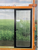 Porte à battants en aluminium à rupture de pont thermique, cadre étroit, porte en verre minimaliste, écoénergétique