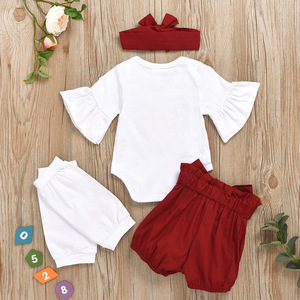 <span class=keywords><strong>Conjunto</strong></span> de ropa navideña para bebé, Pelele con volantes de ciervo, pantalones cortos, 4 Uds., 2020 - Product Image 4