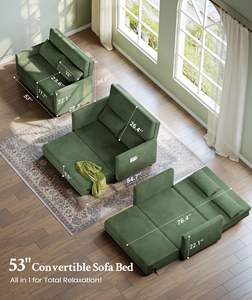 बैठने योग्य सोफे बिस्तर कॉर्डरॉय बिस्तर 6-स्थिति समायोज्य लोवेसीट प्यार सीट स्लीपर सोफे बिस्तर - Product Image 2