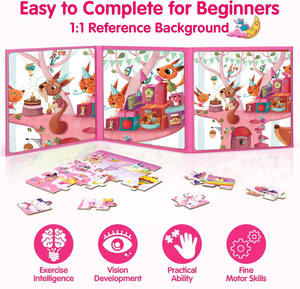 <span class=keywords><strong>Puzzle</strong></span> Magnetici Principessa Unicorno Sirena per Bambine 3-5 Anni, Giochi per Viaggi in Auto e Aereo, Regali di Compleanno per Ragazze Più Grandi - Product Image 3