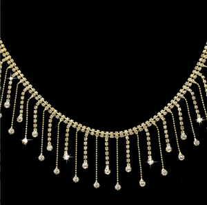 Ouro Fringe Guarnição Beads Borla Strass De Vidro 3D para Corte Decorativo em Cortinas Roupas Vestidos Sacos Sapatos - Product Image 3