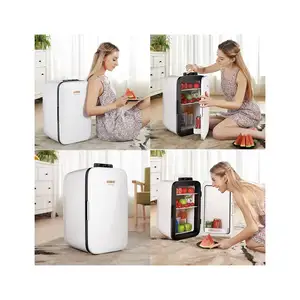 Mini nevera coche pequeño refrigerador. 25-litro Mini bebida nevera con termostato Digital + Dual-Core de refrigeración para coches y a casa