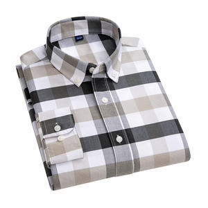 <span class=keywords><strong>Camicia</strong></span> Casual da <span class=keywords><strong>Uomo</strong></span> <span class=keywords><strong>a</strong></span> Maniche Lunghe in Cotone Oxford Antipiega Tinta in Filo Antisbiadimento <span class=keywords><strong>a</strong></span> <span class=keywords><strong>Quadri</strong></span> - Product Image 3