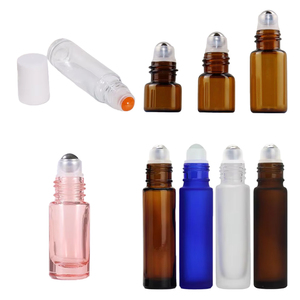 Botella de Vidrio Esmerilado Transparente, Ámbar, Azul o Negro de 10 ml, a Prueba de Fugas, con Rodillo de Acero Inoxidable para Aceites Esenciales, Marca <span class=keywords><strong>StarDu</strong></span> - Product Image 2