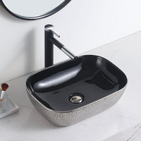 Salle de bains de luxe tenture murale cuvette de toilette Combo évier bassin doré toilette et évier ensembles
