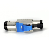 Konektor Ethernet RJ45 Terlindung Tanpa Alat untuk Kabel Cat 6A, Cat 7, Cat 8, Plug Modular Jantan untuk Kabel Cat 8