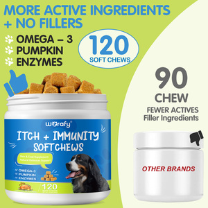 Worafy OBM - Golosinas Masticables para <span class=keywords><strong>Perros</strong></span> con Alergias, Apoyo Inmunológico, Anti-Picazón, Suplemento para la Piel, Sabor <span class=keywords><strong>a</strong></span> Pollo, Empaque Personalizado - Product Image 4