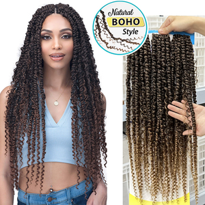 Mềm 3x22inch Boho niềm đam mê Xoắn tổng hợp Crochet locs 24 sợi đầy màu sắc tóc niềm đam mê Xoắn sông đi Boho sông locs Nữ Thần - Product Image 2