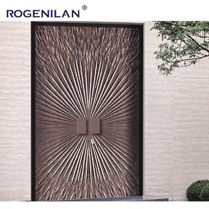 Porte d'entrée moderne en aluminium de luxe, étanche, de sécurité, pour villa, design turc, Rogenilan - Product Image 4