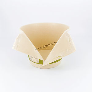 Xiamen personalizzabile tazza biodegradabile Ramen zuppa di carta ciotola con foglio di alluminio coperchio Noodle Cake contenitore con termosaldatura coperchio - Product Image 4