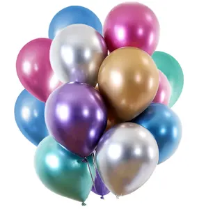 Conjunto de balões de látex de hélio metálico 12" para decoração de festas com tema de Natal, aniversário, formatura, casamento, chá de bebê, noiva
