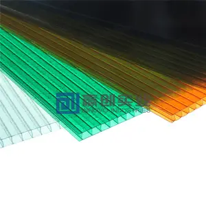 Lámina de techo transparente de policarbonato hueco para PC con materiales de construcción de plástico de lámina de policarbonato UV de 6mm