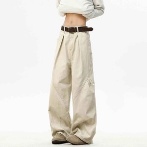 Pantalones Cargo Estilo Americano Ligeros Pintados con Pliegues para Hombre y Mujer, Diseño Casual Holgado y Recto de Moda Urbana - Product Image 1