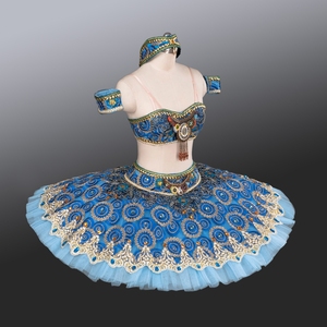 Falda de Ballet Profesional Estilo Árabe para Niñas, Variación de Le Corsaire, Falda Pirata con Abertura, Tutú Tipo Pancake para Competencia y Actuación - Product Image 2