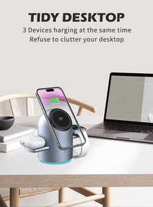 <span class=keywords><strong>Chargeur</strong></span> sans fil intelligent 3 en 1 15W S9 Charge rapide Support de charge magnétique 3 en 1 pour écouteurs <span class=keywords><strong>iPhone</strong></span> Montres - Product Image 5