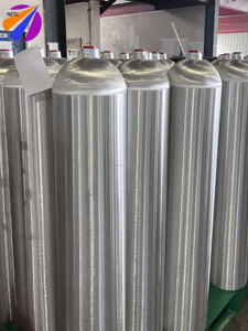 46.4L 150Bar/200Bar Vide En Aluminium <span class=keywords><strong>Gaz</strong></span> Industriels Étalonnage <span class=keywords><strong>Gaz</strong></span> Cylindre <span class=keywords><strong>Grande</strong></span> Taille DOT/ ISO7866 /KGS Certification - Product Image 2