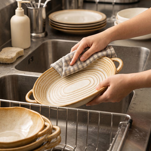 Teglia da Forno in Ceramica Vintage, Stile Retrò, Rettangolare/Rotonda, per Casa e Ristorante, Stile Argilla - Product Image 4
