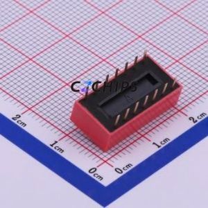 DS-07RP DIP Switch Through hole Component (THT) Switch Flat Toggle, Raised Type Single Pole Single Throw 7 2.54mm - Product Image 2