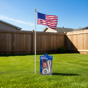 Kit de mât de drapeau en aluminium de 20 pieds, extra épais, avec sections pour drapeau et corde, pour affichage extérieur - Product Image 2