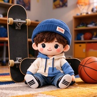 Peluche Garçon Skater Personnalisée, Poupée en Peluche Douce Style Urbain, Vente en Gros OEM ODM, Logo Personnalisé pour Cadeaux d'Enfants et Cadeaux de Marque