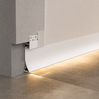 Profilé en aluminium T5 6063-T5 anodisé pour plinthe LED en plâtre architectural blanc, noir, argent, pour cloison sèche, pliable et sans cadre