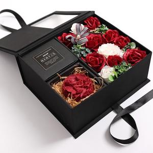 Flor Artificial para Nochevieja, Regalo para Novia, Caja de Regalo Rosa para el Día de San Valentín, Set de Flores Eternas de Jabón - Product Image 1
