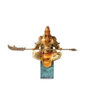 Estatua de Latón de Guan Yu, Dios de la Guerra y la Riqueza, Hecha a Mano, para Sala de Estar, Regalo de Inauguración de Casa - Product Image 2