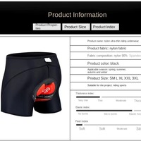 Sous-vêtements de cyclisme pour hommes avec coussin en silicone, shorts de VTT respirants, tissu en nylon à séchage rapide, shorts de cyclisme