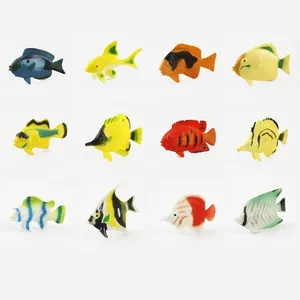 Lustiges Spiel Hochwertige Promotion Kunststoff Kleines Spielzeug Fischs pielzeug Meeres tier Modell Spielzeug