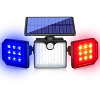 Lámpara Solar con Sensor de Movimiento para Exteriores, 3 Cabezales LED PIR 120COB, IP65 Impermeable, con Control Remoto a Batería, Panel Dividido, de Amanecer a Anochecer