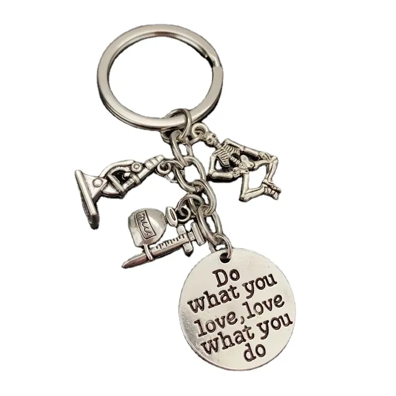 1pcs Microscope Key Chains Science Keyring Biologist Scientist Chemist Gift Do What You Love Jewelry