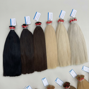 En stock, mèches de cheveux humains vierges naturels lisses, en vrac, plusieurs couleurs - Product Image 1