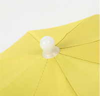 Parapluie Enfant Mains Libres Anti-UV et Pluie en Polyester Argenté avec Baleines en Fibre de Verre, Mini Impression de Logo pour Entreprise